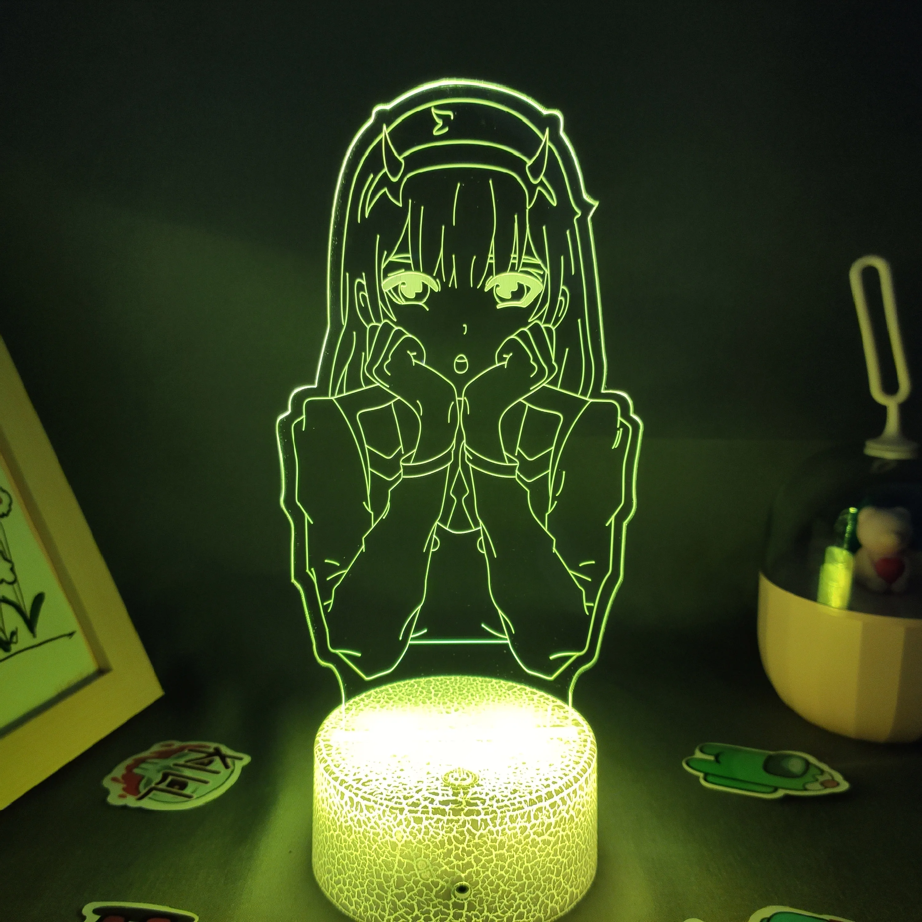 Anime Zero Two Figure 3D LED Neon Night Lights Birthday Gift for Friends Otaku Bedroom Table Decor Manga Sexy Girl 02 Lava Lamps