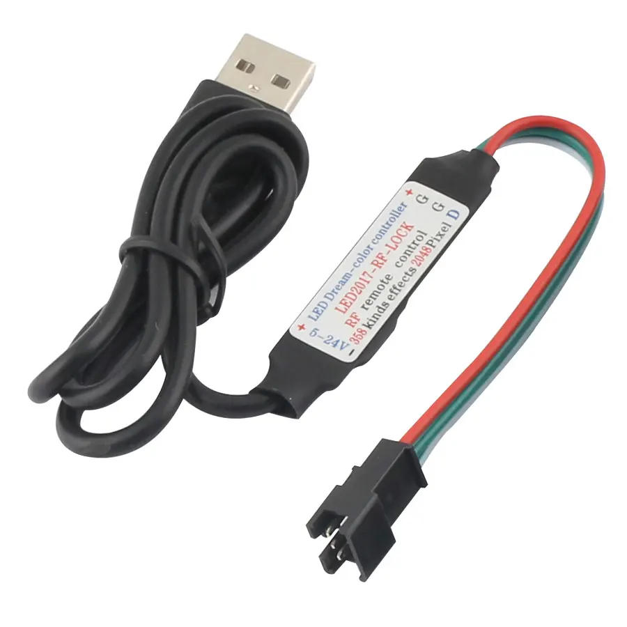 Controlador USB WS2812 WS2812B de 5V con control remoto inalámbrico RF 2812 USB de 3 pines 5V para controlador de tira LED WS2812 WS2812B