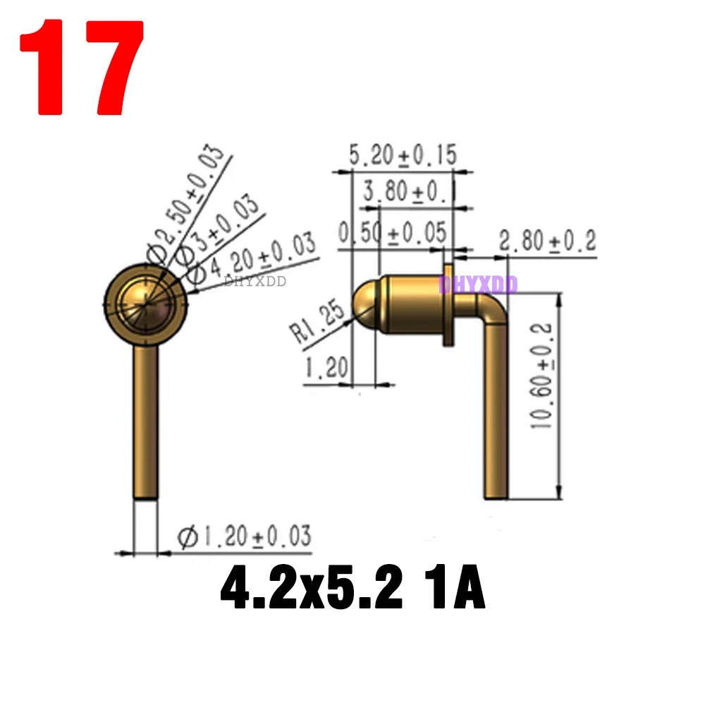 2Pcs High Current Probe Pogopin Contact 2A 1A Pogo Pin Connector Low Voltage 1 Amp 2Amp POGO PIN Header Charge