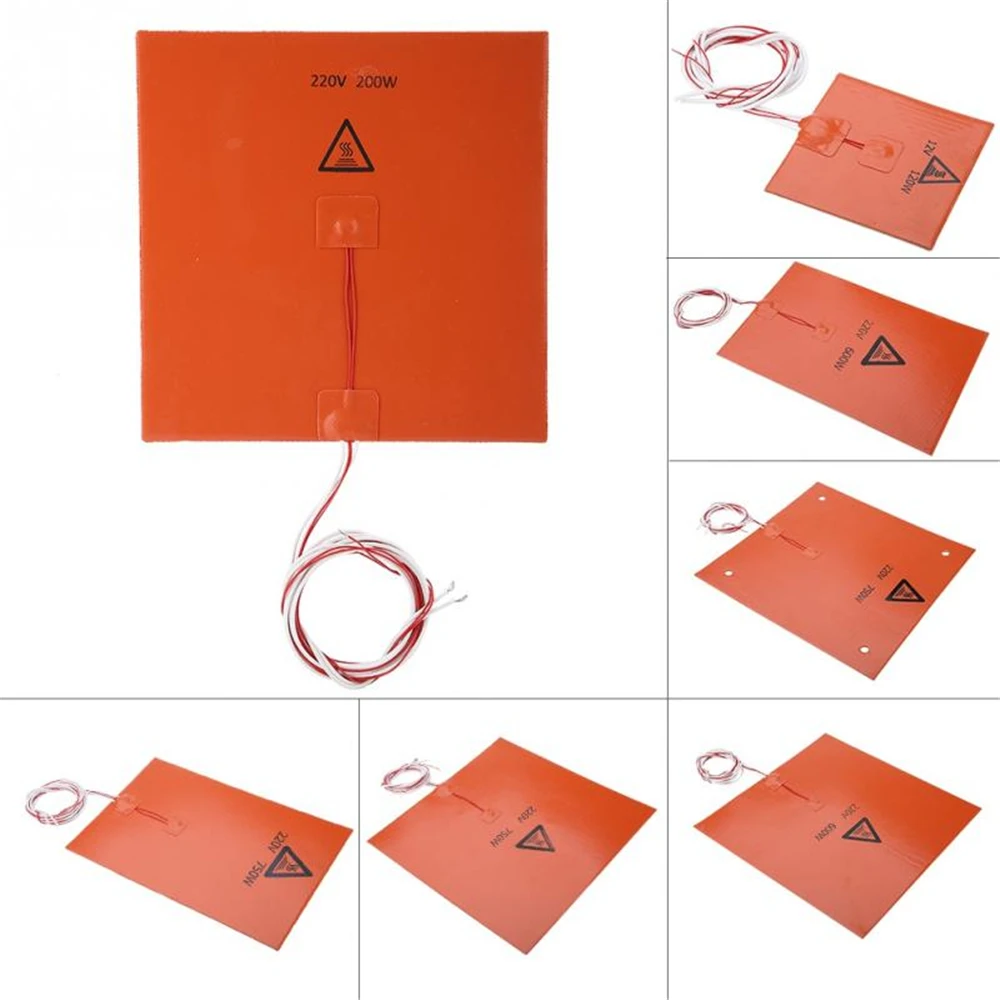 Drukarka 3D gorące łóżko akcesoria do drukarek 3D silikonowe podgrzewane łóżko poduszka elektryczna