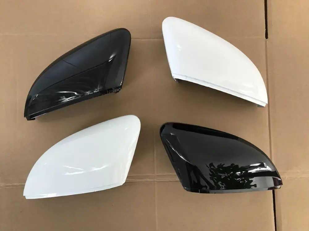 Car door wing mirror cover for VW POLO 2009-2017 WHITE / BLACK PAINTED