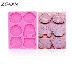 LM376 New Shiny glossy girl boy epoxy resin silicone mold animal trinket craft mold DIY handmade chocolate cake baking gadget