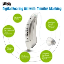 Digital Hearing Aids Tinnitus Mask 8-Channel Audifonos BTE Sound Amplifers Ear Aids for Elderly Moderate Hearing Amplifier