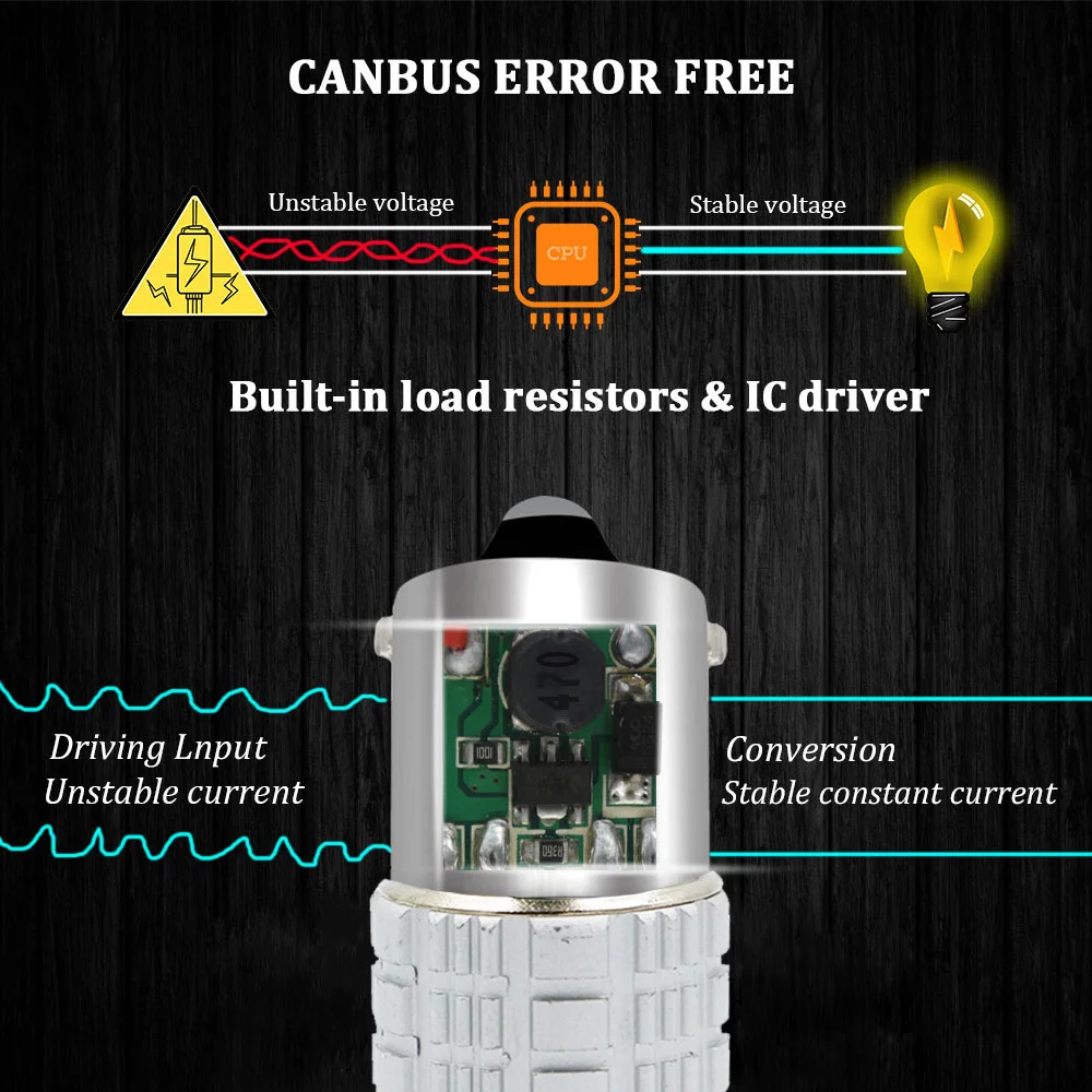 YSY 10pcs BA15S 1156 P21W BAU15S 1156 PY21W Canbus Car Bulb 1860 6 LED Reverse DRL Turn Signal White Yellow indicator Light