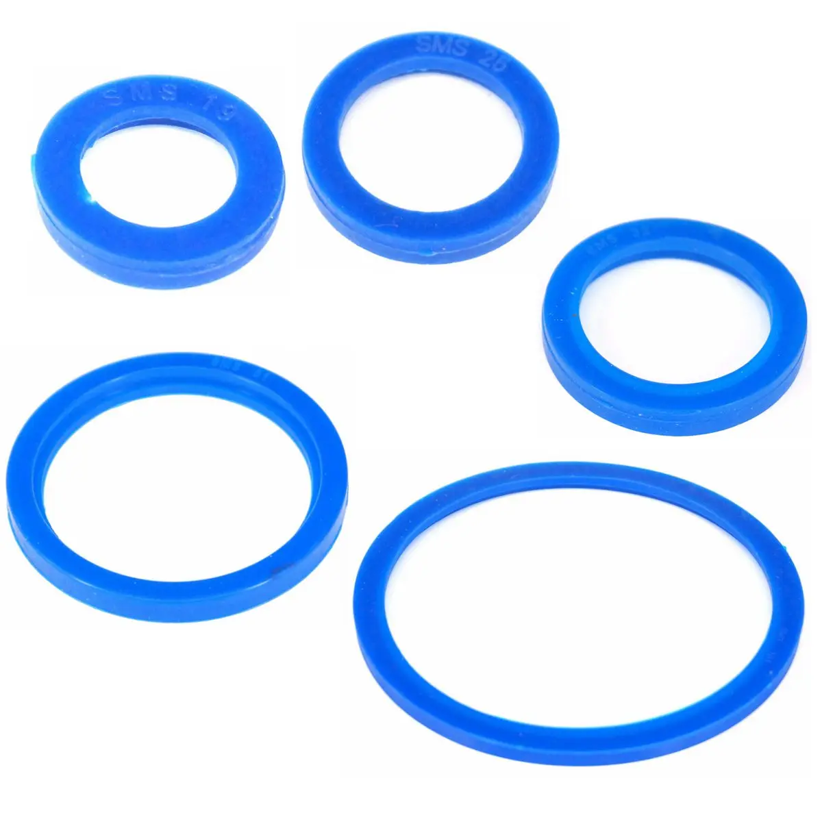 5pcs Fit 19/25/32/38/45/51/57/63/76/89/102/108mm O/D Sanitary SMS Socket Union Blue Silicone Flat Gasket Ring Washer