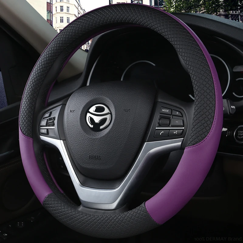 100% DERMAY Brand Steering Wheel Cover for Lada Granta Xray Priora Vesta Samara Kalina 2114 2107 2115 2110 Auto Accessories