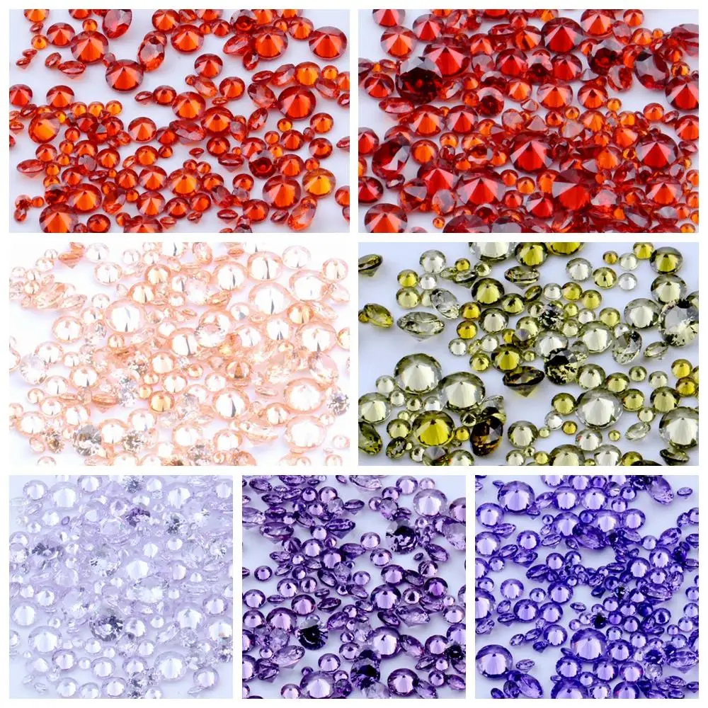 100pcs 1mm-4mm 5A Mix Sizes Round Beads Cut CZ Stone 13 Colors And Mix Cubic Zirconia Synthetic Gems DIY Jewelry Decorations