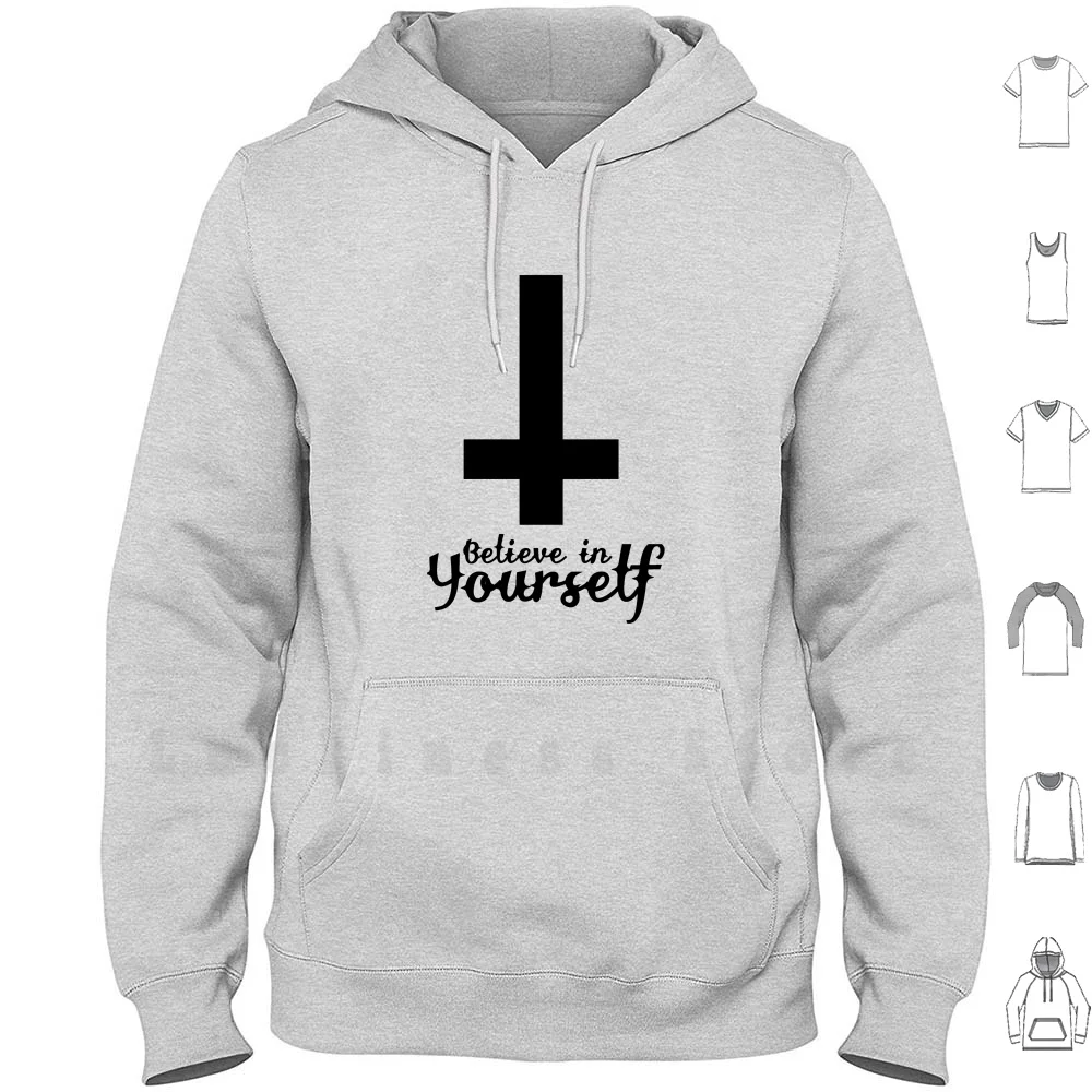 Believe In Yourself Hoodies Long Sleeve Inverted Cross Believe In Yourself Motto Zen Buddhism Raider Klan Robb Banks