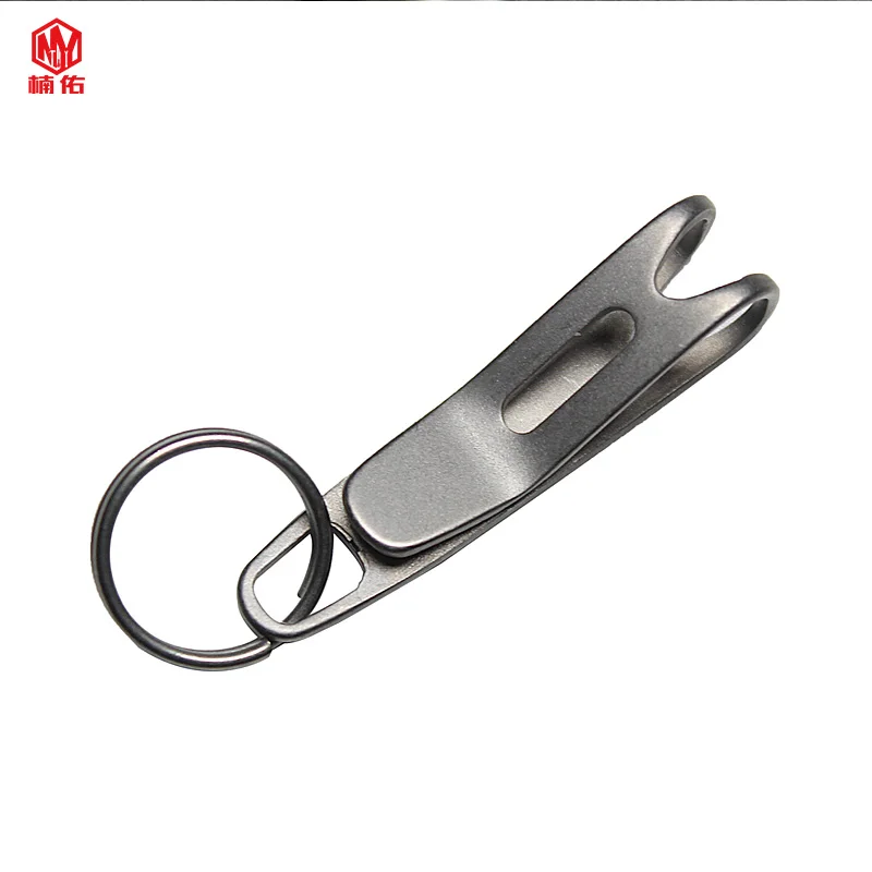 

1PC Titanium Alloy Fast Hanging Keychain Back-shaped Hanging Buckle Pocket Clip EDC Outdoor Tools