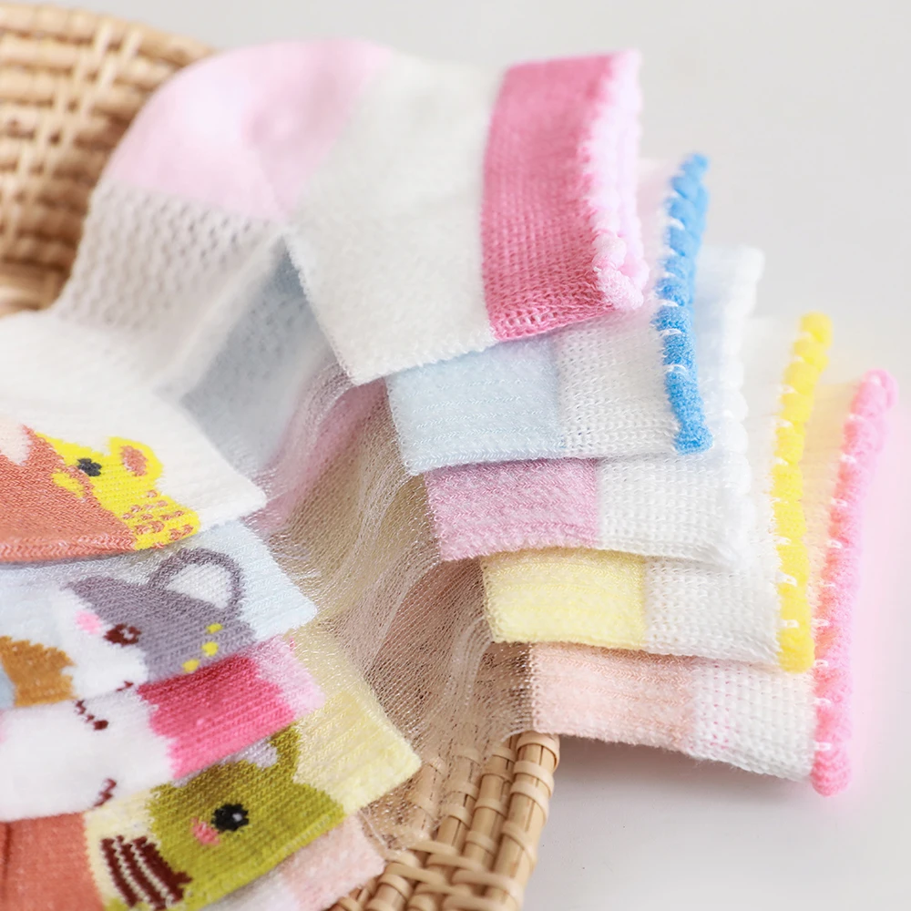 5Pairs/lot Summer Spring Baby Socks Thin Cotton Patchwork Kids Socks Cute Lovely Girls boys Children Cartton Socks