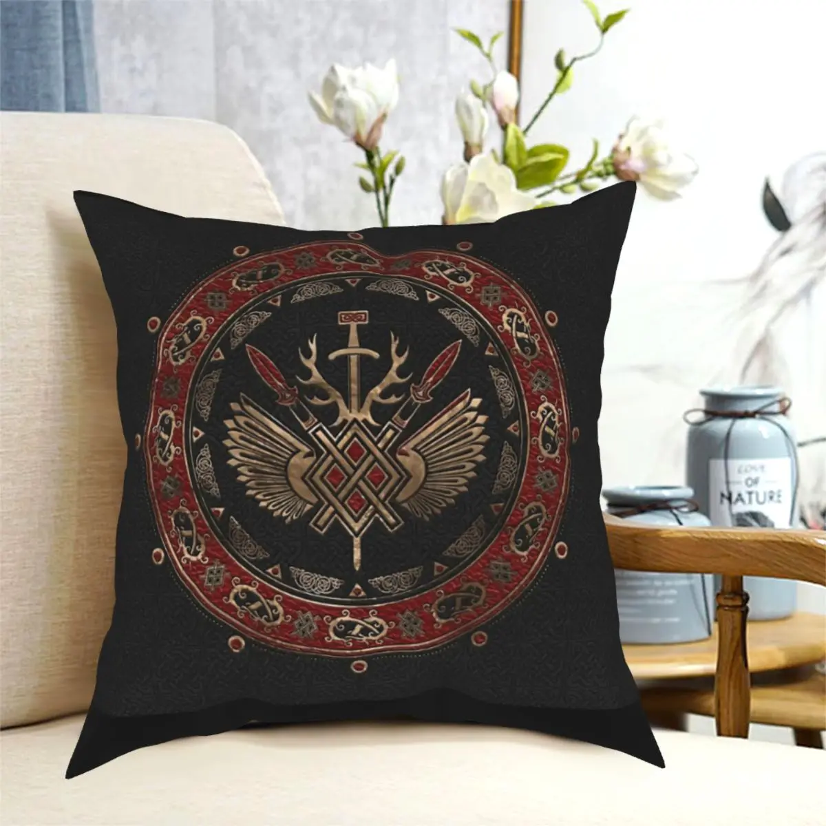 Gungnir Spear Of Odin Polyester Cushion Cover Viking For Livingroom Office Decorative Soft