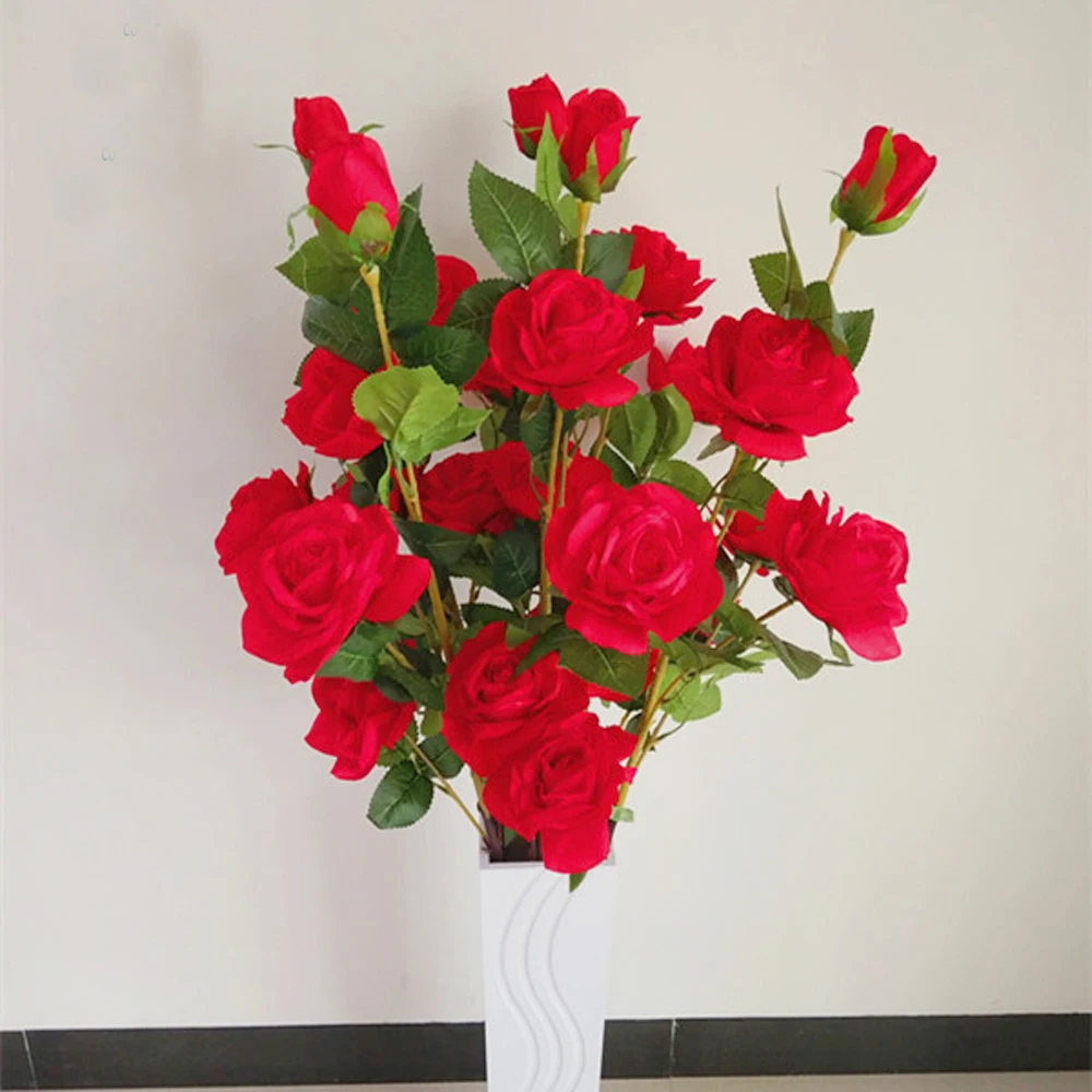 

1branch have 5 flowers artificial flower bouquets Real Touch artificial rose bouquets