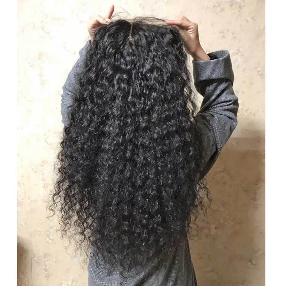 Encaracolado onda profunda peruca frontal preplucked encerramento peruca 30 Polegada frente do laço perucas de cabelo humano para as mulheres peruca brasileira cabelo humano natural