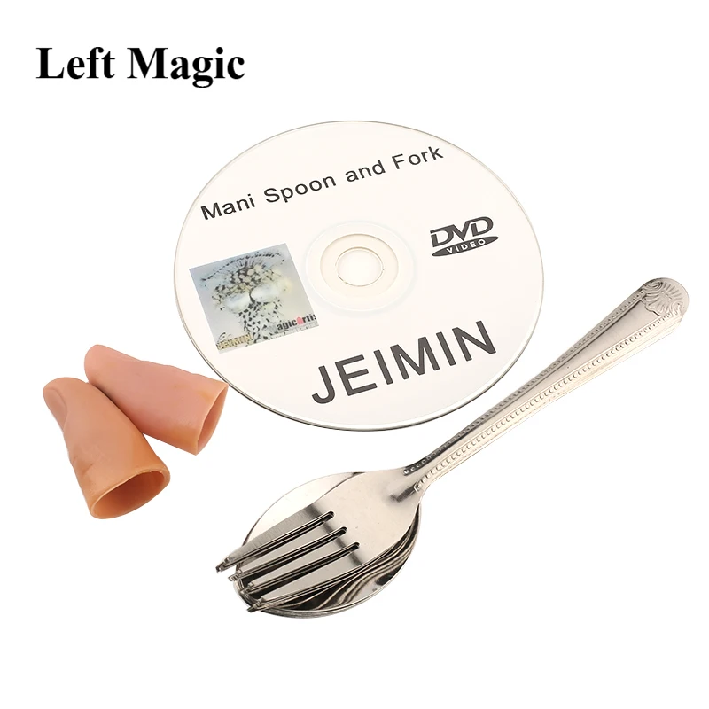 Mani Spoon and Fork (DVD+GIMMICK) Magic Tricks Appearing Magie Close Up Illusion Gimmick Props Mentalism