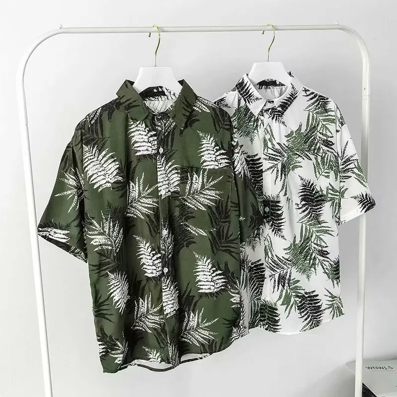 Chemises hawaïennes à imprimé Floral pour hommes, à col rabattu, à manches courtes, décontractées, à boutons, Streetwear, chemises de plage, M-3XL