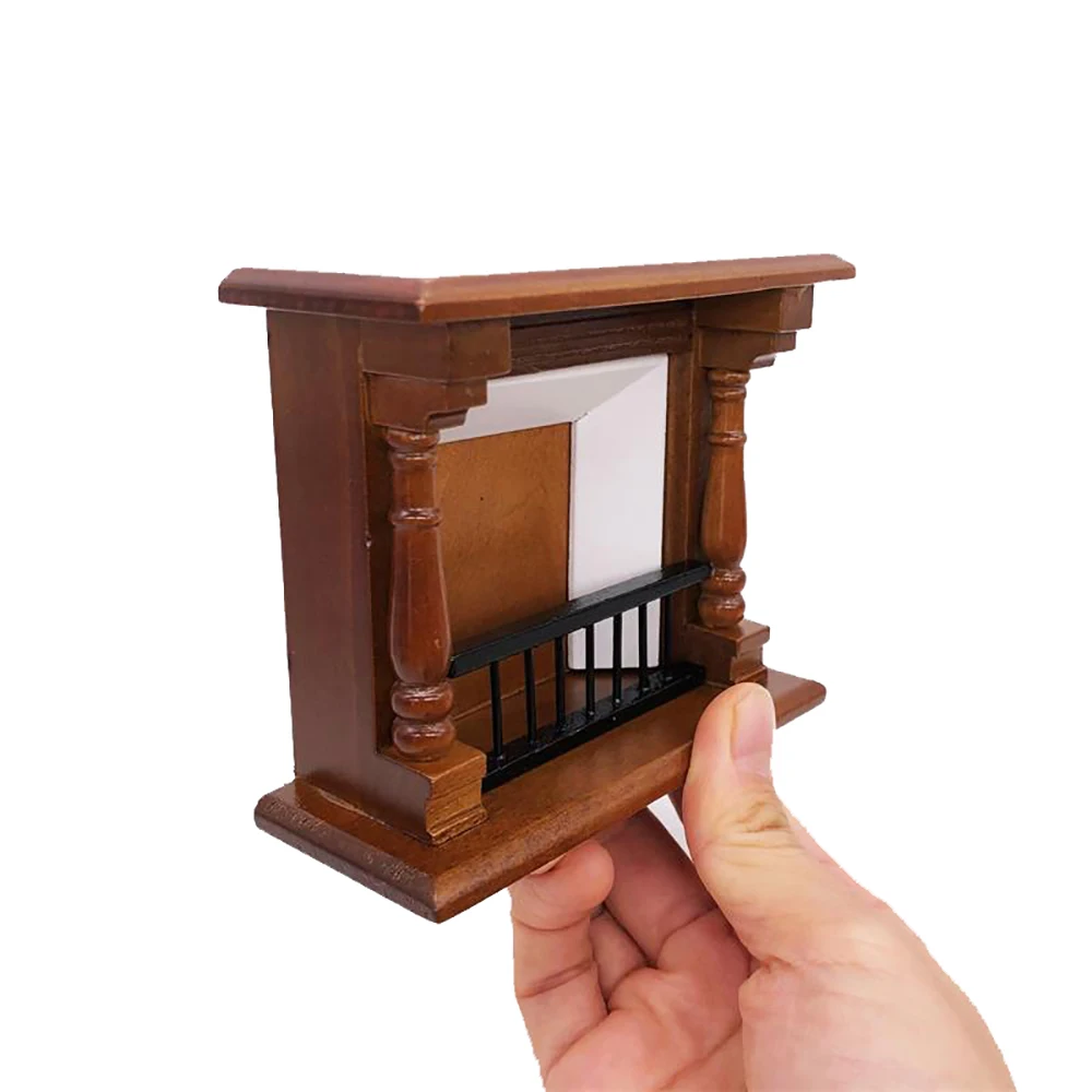 1/12 Dollhouse Miniature Accessories Mini Wooden Fireplace Simulation Furniture Model for Doll House Decoration ob11