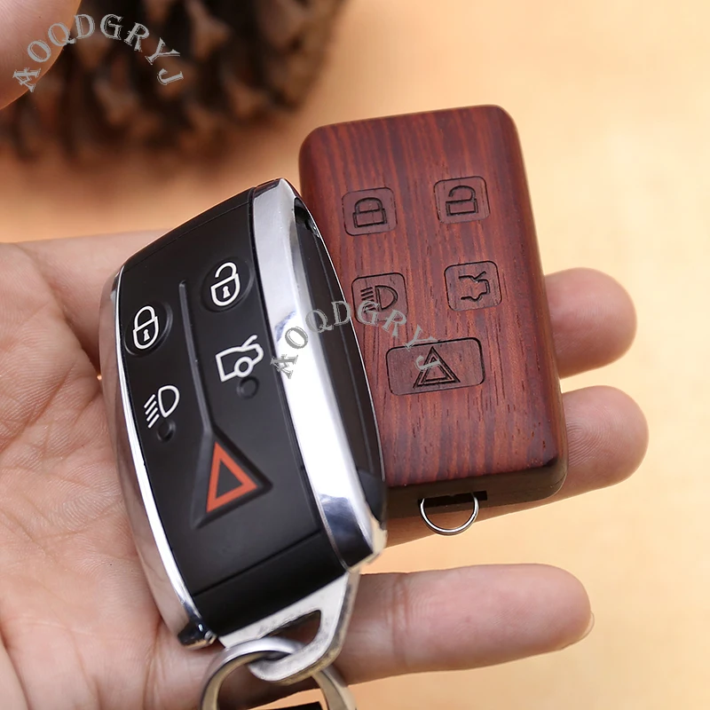 Car Styling For Jaguar XF 2008-2012 Keyless Entry Remote Control Wooden Car Key Fob Shell Case