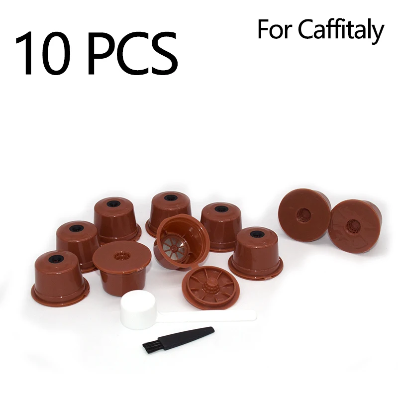 10 cápsulas reusáveis do filtro de café da qualidade de pcshigh para caffitaly cápsulas de café plásticas recarregáveis apto para a cápsula do reenchimento de caffitaly