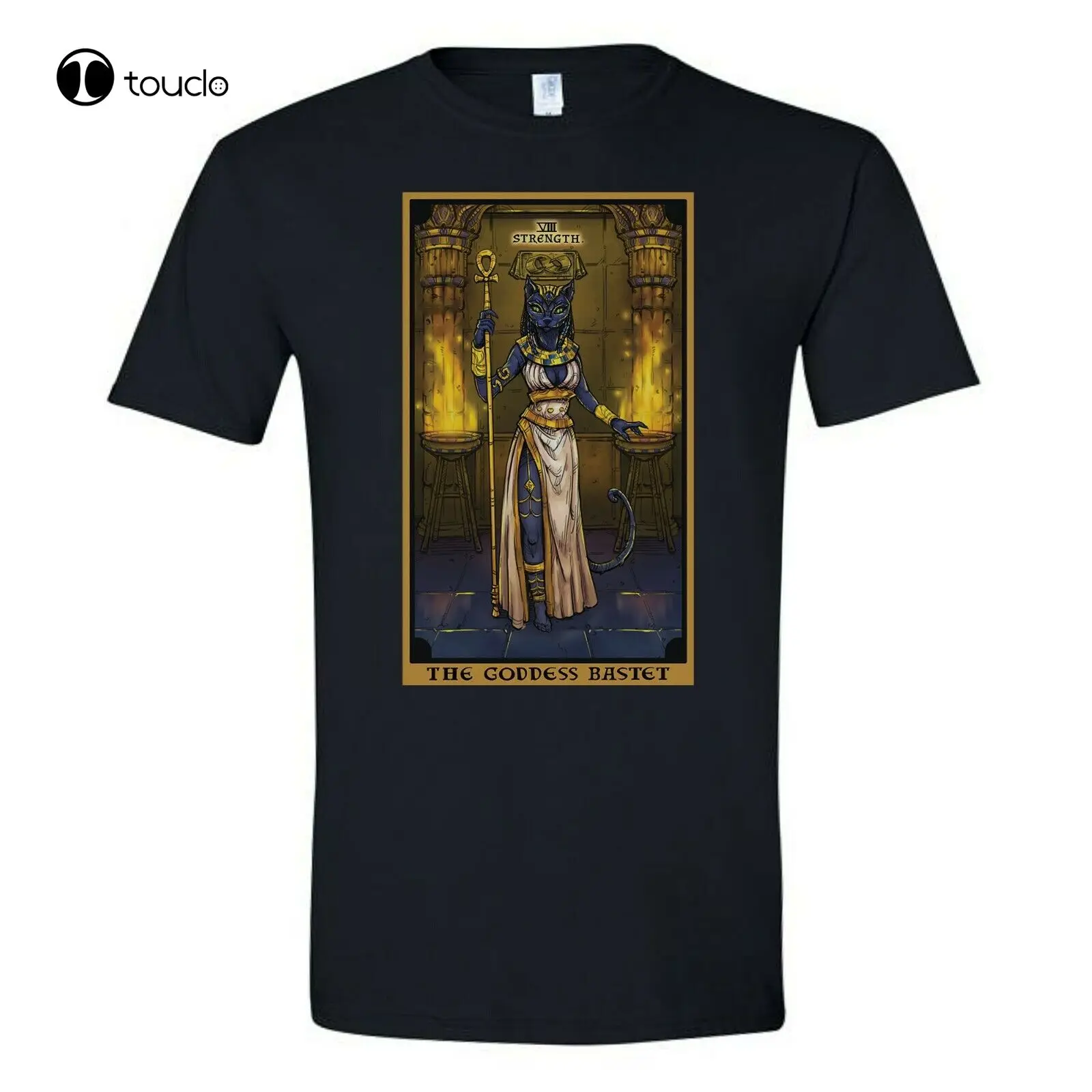 The Goddess Bastet Strength Tarot Card Shirt Egyptian Bast Cat Witch Clothing