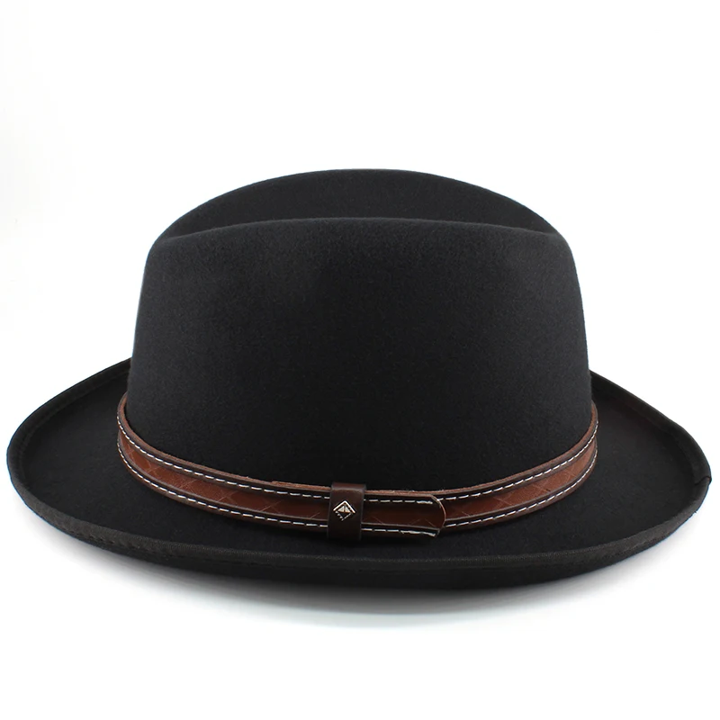 Men Women Wool Blend Classical Retro Homburg Hats Party Fedora Caps Outdoor Trilby Sunhat Jazz Winter Warm Adjustable Size M-L