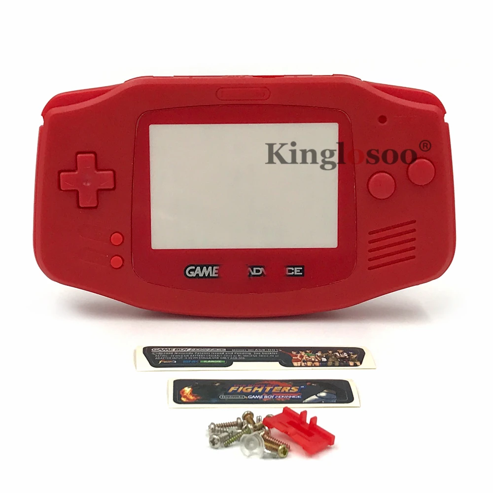 Полностью чистый красный чехол для Gameboy Advance GBA, запасные кнопки для объектива, резиновые накладки