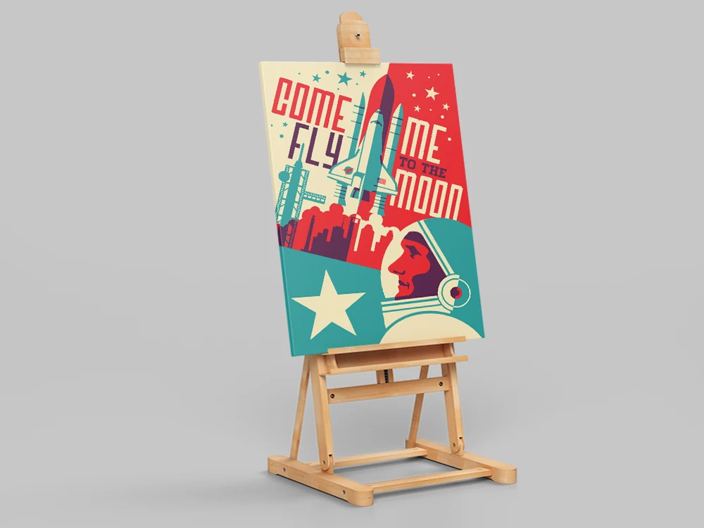 هيوستن تكساس مدينة الفضاء قماش اللوحة يطيرني إلى القمر ناقلات الفن الحديث يطبع وملصقات جدار صور للديكور المنزل #3