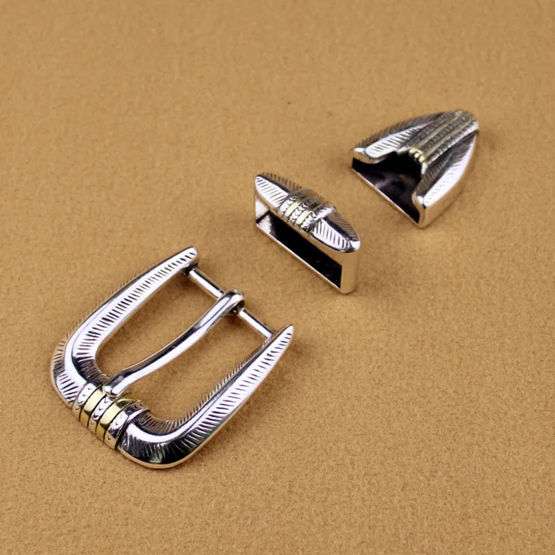 Metal Buckle Set for Men, DIY Leathercraft Hardware, American, Western, Vista, SRTP Finish, SRTP + GP, Plated Belt Buckle, 25mm