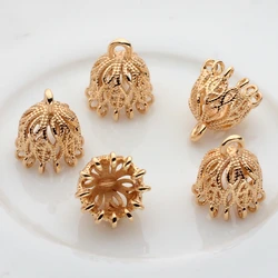Copper Metal  Real   End Cup Flowers Charms 2pcs/lot For  Making Tassel Jewelry Making Wholesale Lots Jewelry