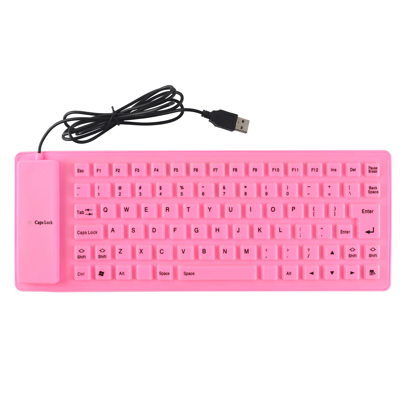 Flexibele Mini Opvouwbare Bedrade Usb Computer Toetsenborden Draagbare Waterdichte Roze Siliconen Zacht Slanke Opvouwbare Gaming Toetsenbord Voor Laptop