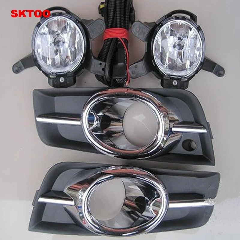 SKTOO Car Fog Light for Chevrolet Cruze 2009 2010 2011 2012 Left and Right Fog Lamp with Switch Harness Metal fog lamp cover