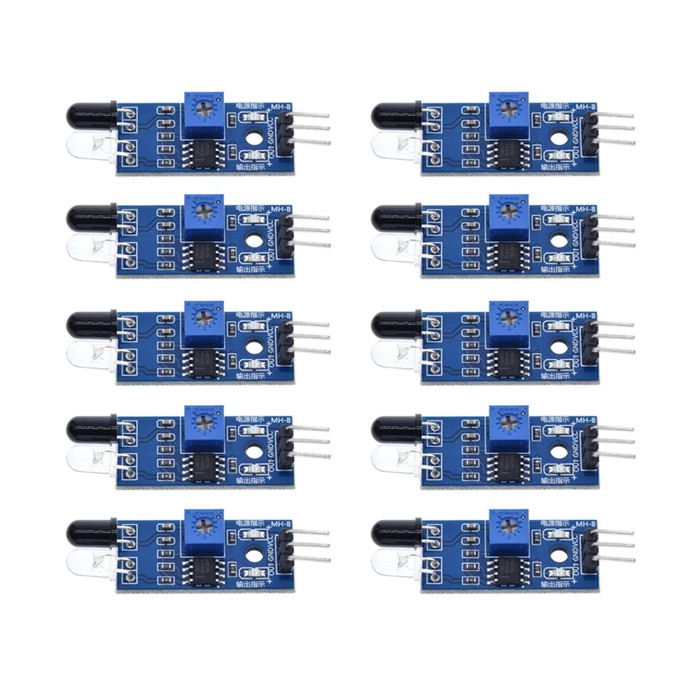 10PCS 3PIN DIY Smart Car Robot Reflective Photoelectric IR Infrared Obstacle Avoidance Sensor Module