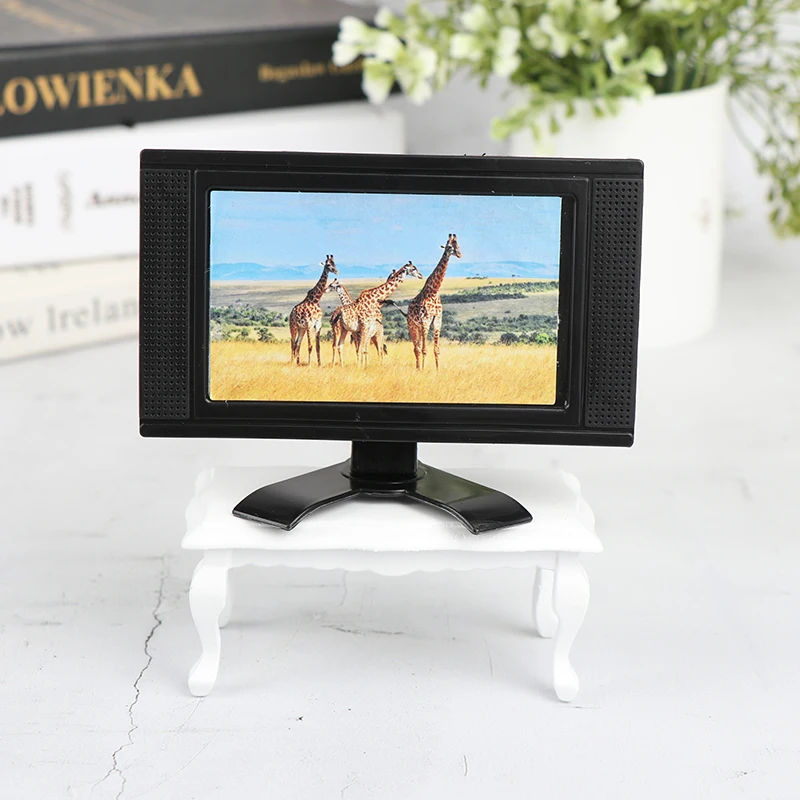 New Hot！1Pc Mini LCD TV Dollhouse Miniature LCD TV Model Doll House Home Furniture Decor  For Kids Great Gift