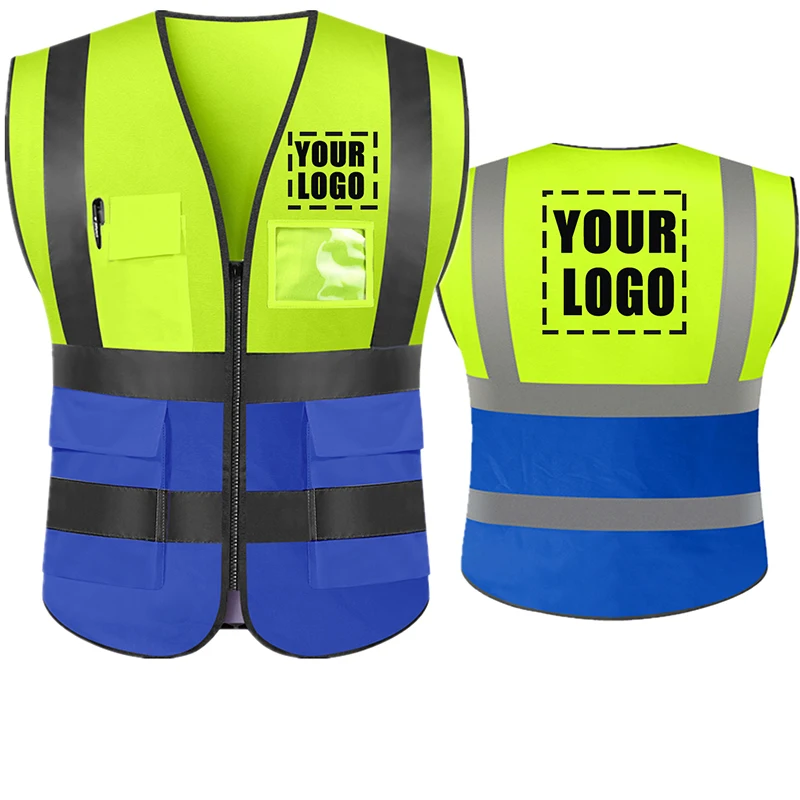 Reflective Safety Vest Custom LOGO TEXT High Visibility Work Vest Construction Work Uniforms Engineer Safety Vest