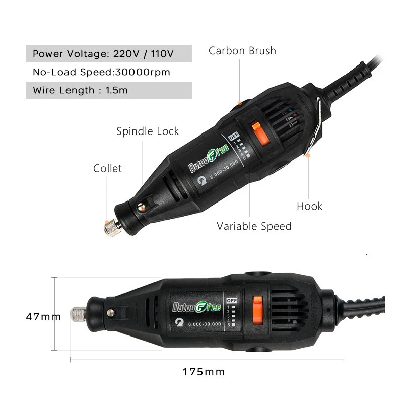 110V/220V Mini Drill Electric Drill Variable Speed Rotary Tool Circular Saw Blade Cutting Disc Electric Engraver Dremel 3000