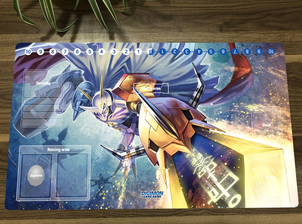 Коврик для мыши, аниме, Digimon, дуэль, Omegamon, торговые карты, игровой коврик, DTCG, коврик для мыши, Противоскользящий коврик для TCG с карточными зонами, Бесплатная Сумка