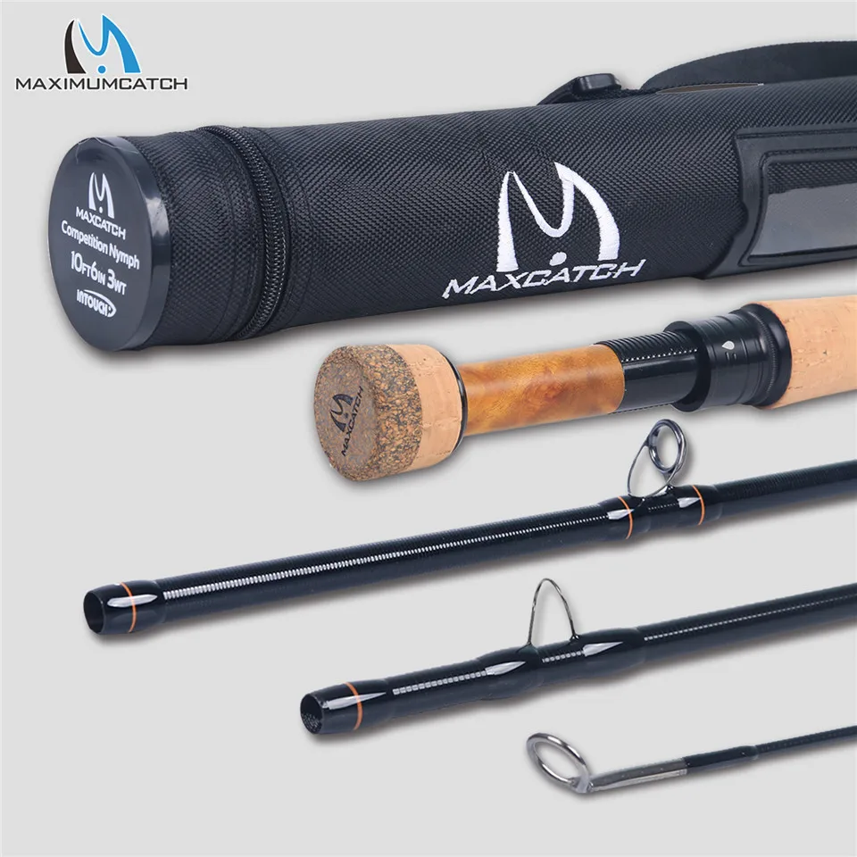 Maximumcatch 2/3WT Competition InTouch Nymph Fly Rod IM12/40T+46T Carbon Fiber 10/10.5FT Moderate Euro Nymphing Fly Fishing Rod