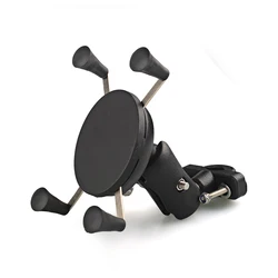Upgrade 360 Degree Motorcycle Bicycle Phone Holder Adjustable Handlebar Support Moto Mount Card slots for diameter 17-30mm