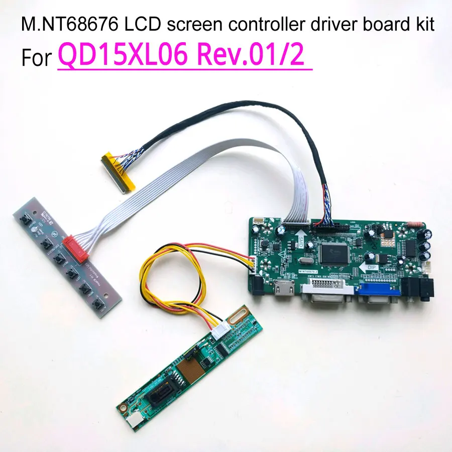 

Контроллер экрана для QD15XL06 Rev.01/2 MNT68676, плата привода DVI VGA, панель ЖК-монитора LVDS 30Pin CCFL 1024*768 15 ", Комплект «сделай сам»