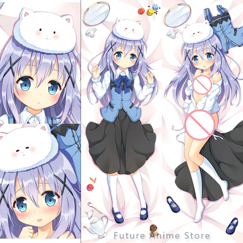 

Dakimakura Kafuu Chino Is the Order A Rabbit GochiUsa Anime Double-sided Print Life-size Body Pillow