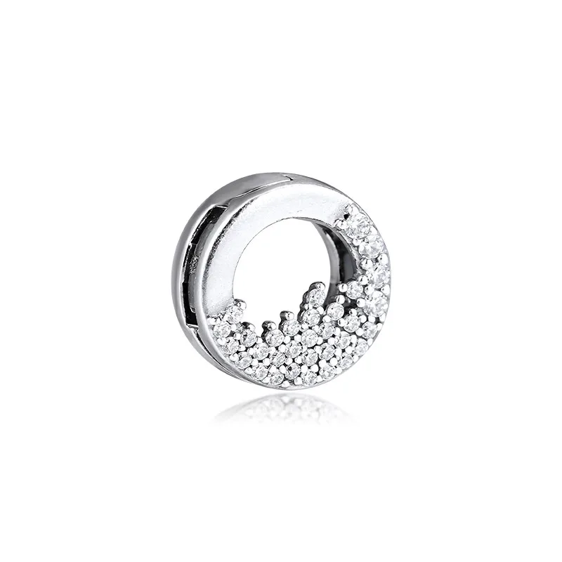 

Sparkling Icicles Clip Reflexions Charm Beads for Silver 925 Original Reflexions Bracelets Pave Stone Round Silver Beads Jewelry