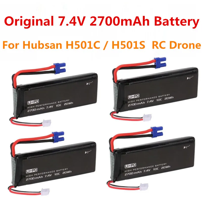 Accessori batteria originali per Hubsan H501C / H501S Quadcopter RC Drone accessori batteria 7.4V 2700 mAh Lipo parti della batteria