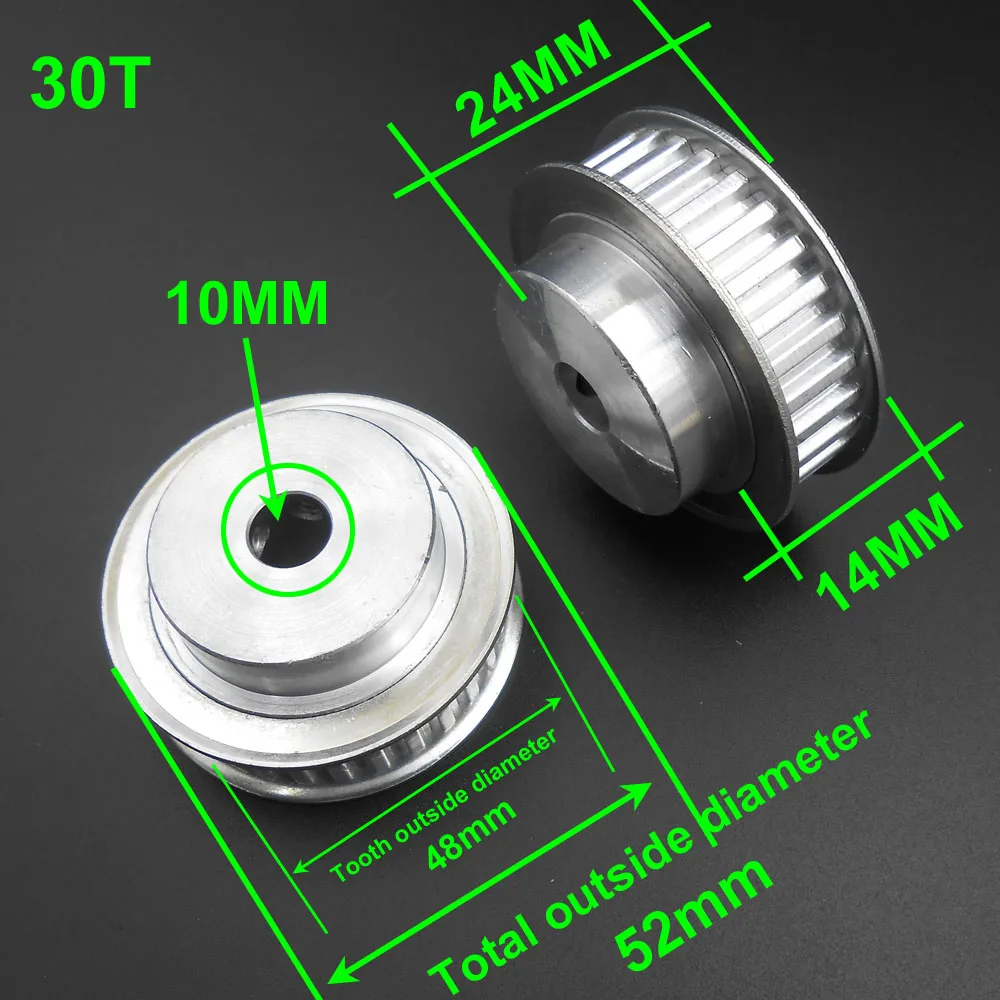 

10PCS NEW HQ XL 30 Teeth Synchronous Timing Drive Belt Pulley Sheaves Wheel 10mm 30T 10MM Aluminum Alloy Driving Wheel *FD289X10