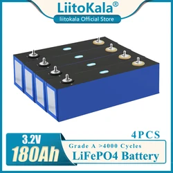 4 sztuk LiitoKala 3.2V 180Ah Lifepo4 baterii 3.2v fosforan litowo-żelazowy klasy A diy 12v 24v przechowywania energii słonecznej elektryczny samochód wózek golfowy