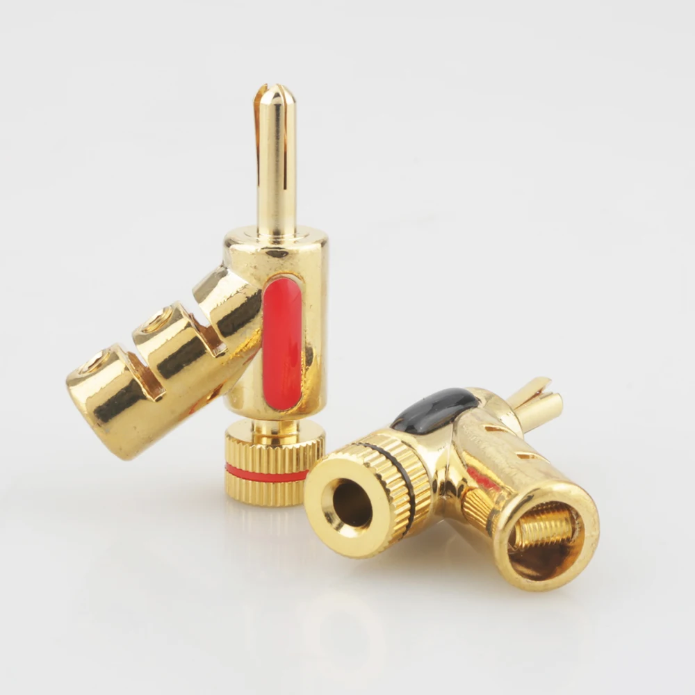 Высококачественный Hi-End позолоченный замок, 4 шт., кабель для динамика, штекер типа банан, 100% новый бренд