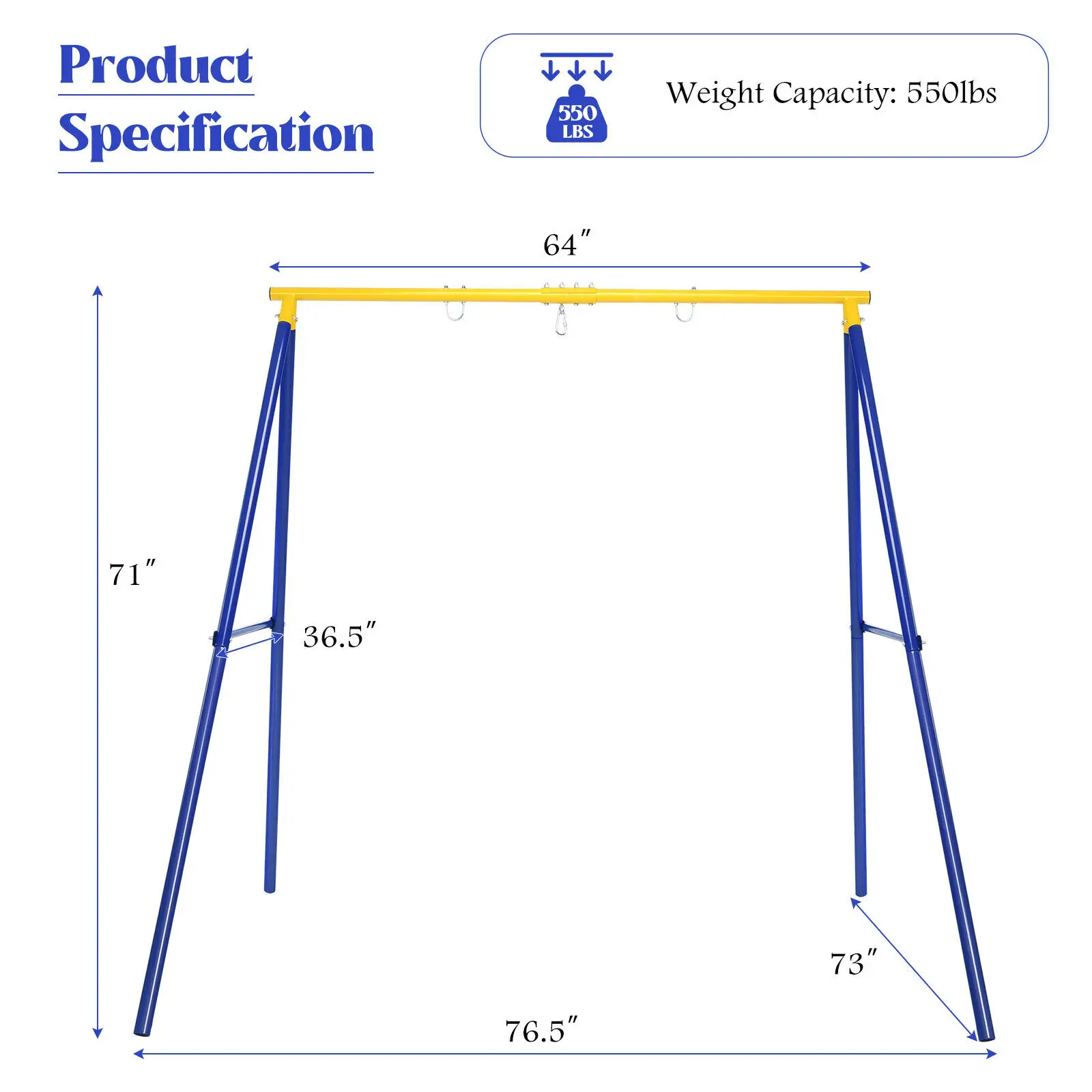 Extra Grote Zware Een-Frame Staal Swing Stand All-Staal Metalen Schommel Frame NP10128