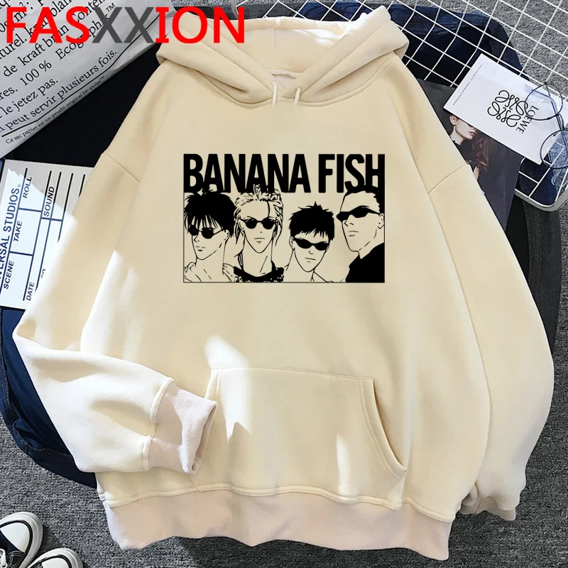 Harajuku Banana Fish Aesthetic Manga Hoodies Women Japanese Anime Graphic Casual Sweatshirt Streetwear Winter Hoody Female