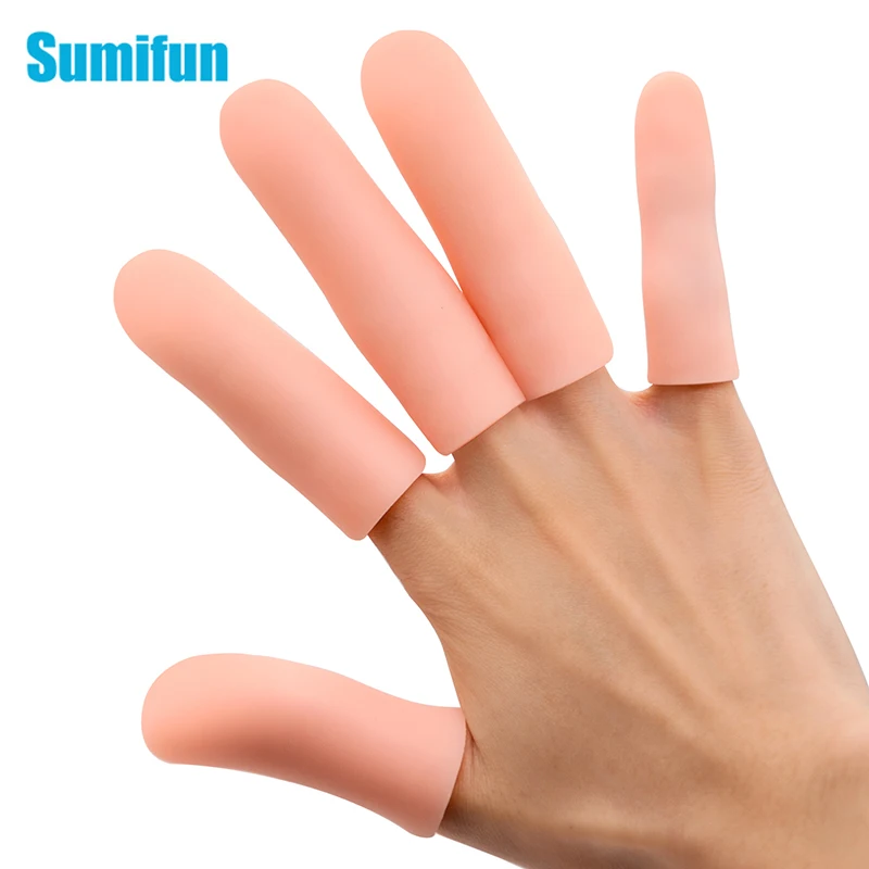 

2Pcs Extended Thickened Finger Protector Silicone Tube Thumb Covers Toe Protection For Corn Blister Cracked Pain 2.3*6.7cm C1656