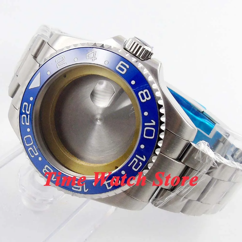 

43mm Stainless Steel Sapphire Watch Case Fit Miyota8215 8205 DG2813 ETA2836 Mingzhu3804 Cyclops 316L Bracelet Ceramic Bezel