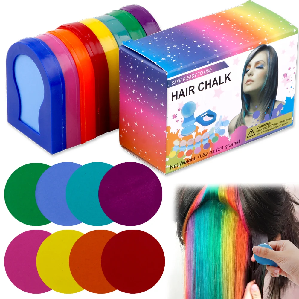 8 colors Disposable Hair Chalk Powder Temporary Hair Color Spray Pastel Salon Styling Tool Hair Dye Color Paint Soft Accessories