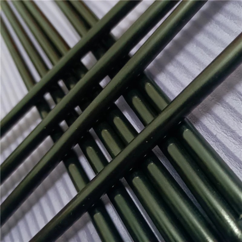 Fibra de vidro epóxi sólida Rod, fibra de vidro preto Rod, comprimento de 500mm, 8mm, 50 PCs